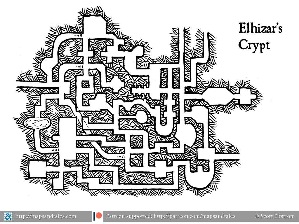 Map of a bandit hideout hidden in a box canyon