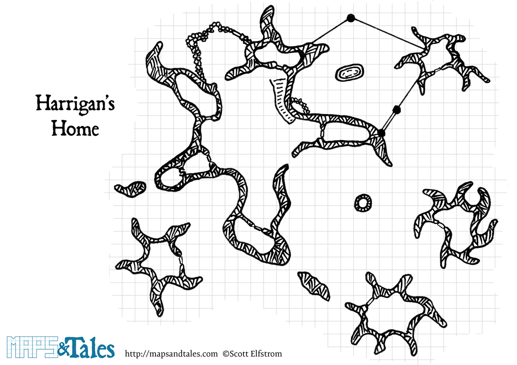 Map of a cozy tavern built inside a tree
